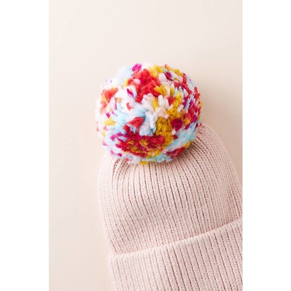 Anthropologie Accessories - Anthropologie Pick-A-Pom Multicolored Topper Pink